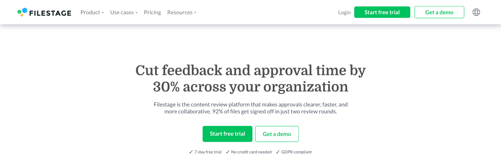 Filestage homepage